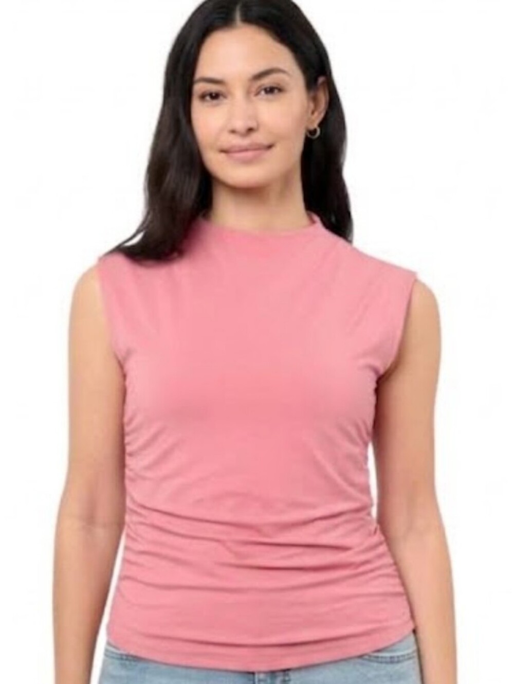 Rebecca Minkoff Sleeveless Mock Neck Tank Top in Dusty Pink